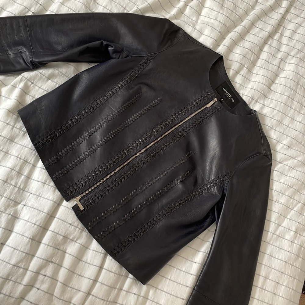 COPY - Lafayette 148 black leather jacket size M